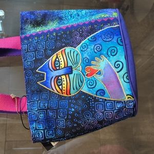 NWT Laurel Burch Cat Zipper Tote Bag